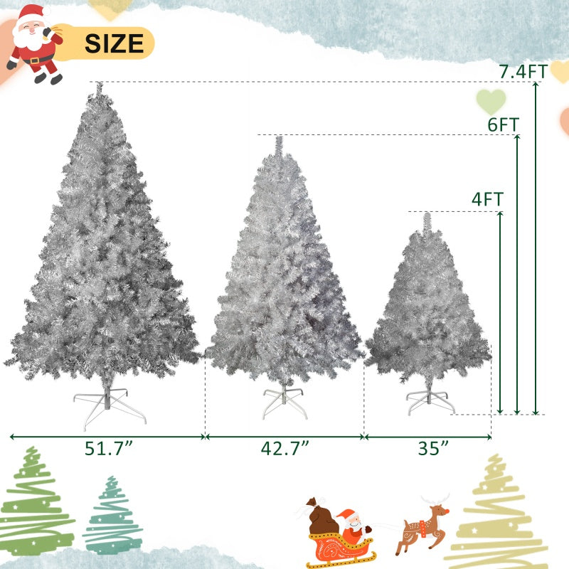 Silver Pre-Lit Christmas Tree