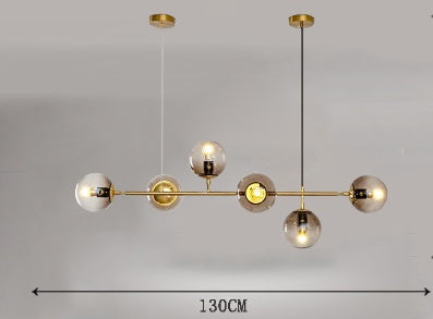 Glass Iron Bar Chandelier