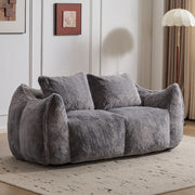 Grey Fluffy Bean Bag