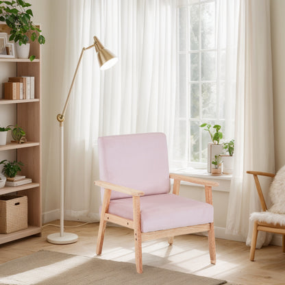 Velvet Accent Chair Relaxing Armchair With Solid Wood Frame For Living Room