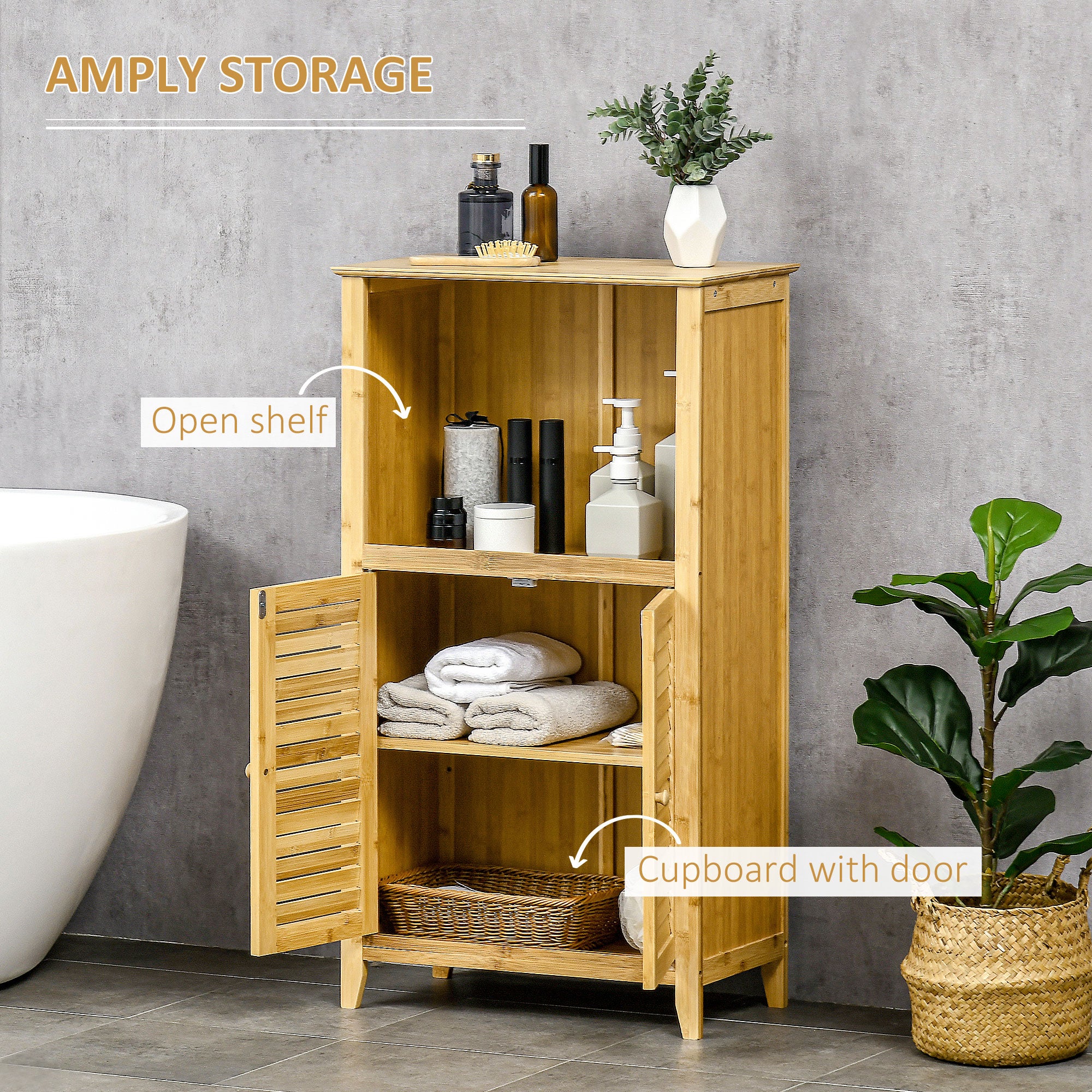 Bamboo Storage Floor Cabinet