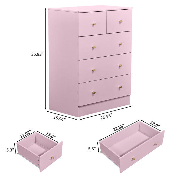 Pink Melamine Drawer Cabinet