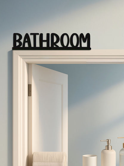 Sleek Metal Bathroom Wall Sign - Stylish Graphic Art Masterpiece For Home Decor