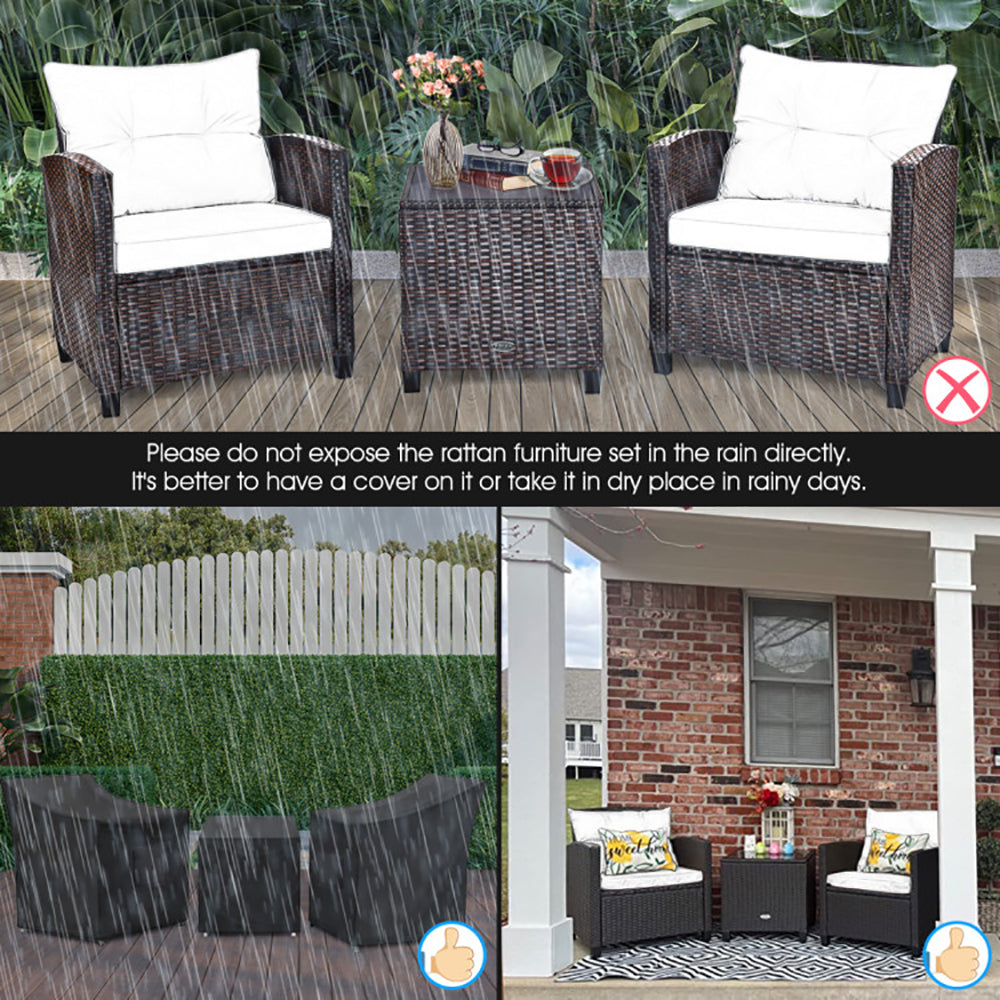 Washable Rattan Patio Set
