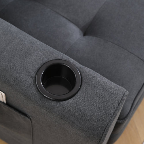 Gray Upholstered Futon Sofa