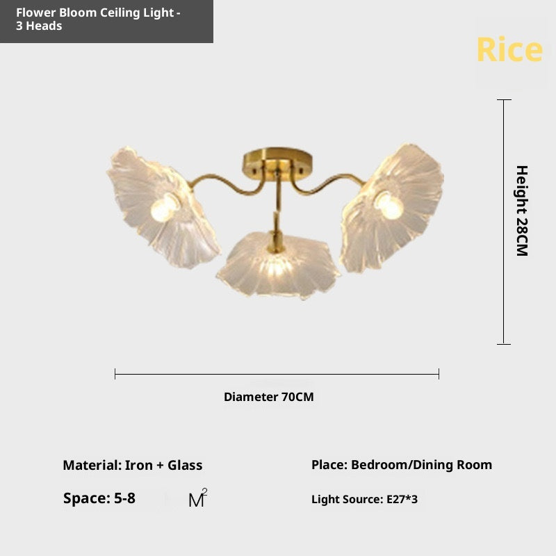 Glass Lotus Leaf Chandelier