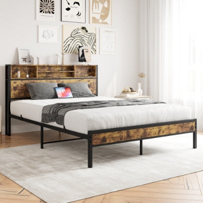 Black Metal Platform Bed