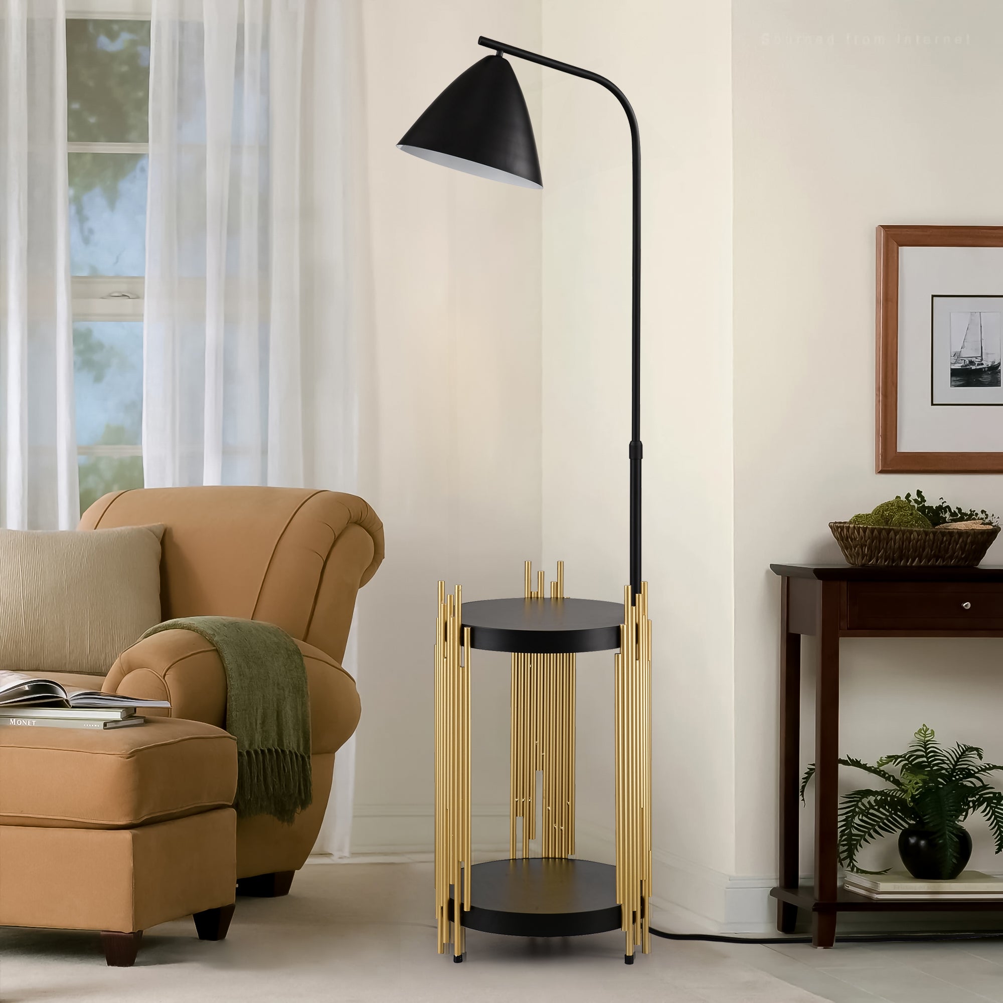 Gold Black Floor Lamp