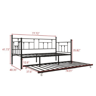Black Victorian Metal Daybed