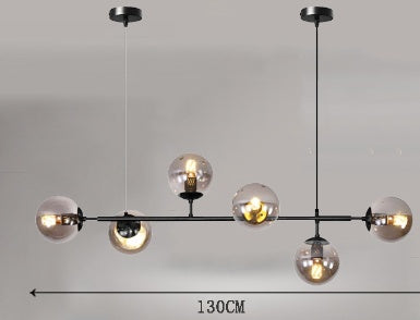 Glass Iron Bar Chandelier