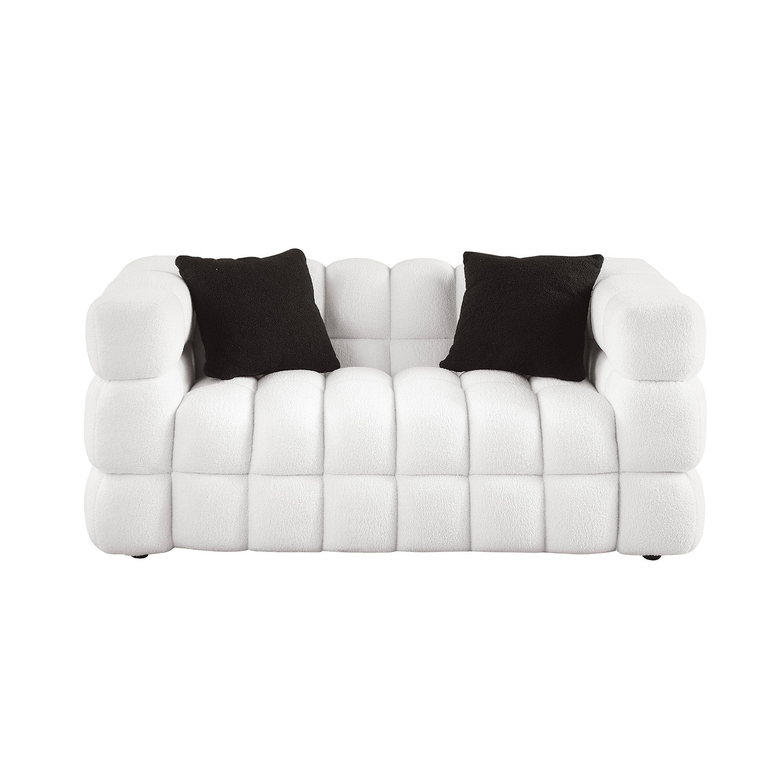 White Boucle 2-Seater Sofa