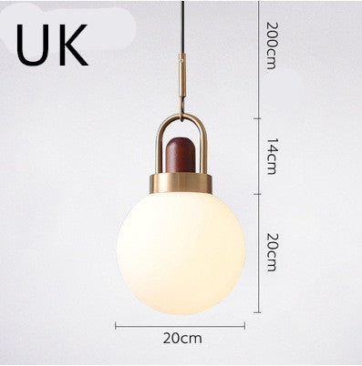 Bedroom bedside balcony ball glass chandelier