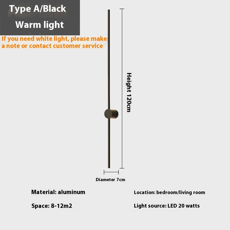 Rotatable Minimalist Strip Wall Lamp Simple Modern Living Room Wall Light Bulb