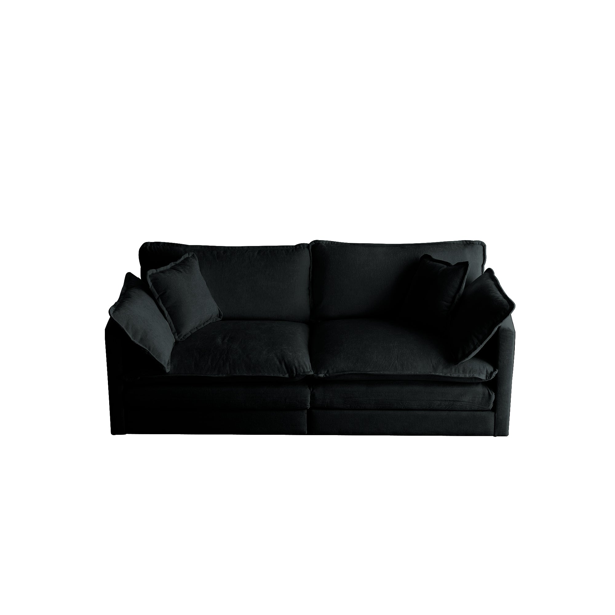 Black Chenille Loveseat Sofa