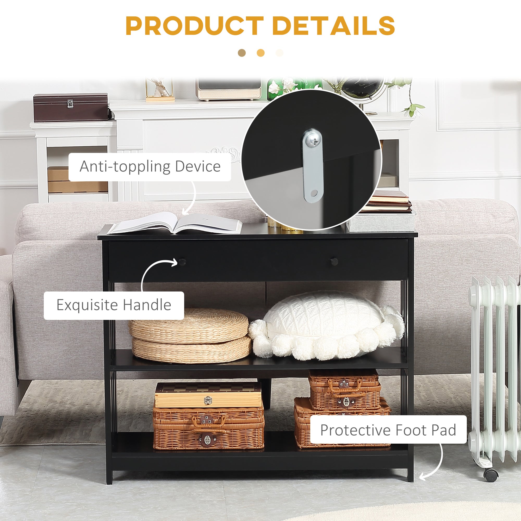 Walnut Wide Console Table