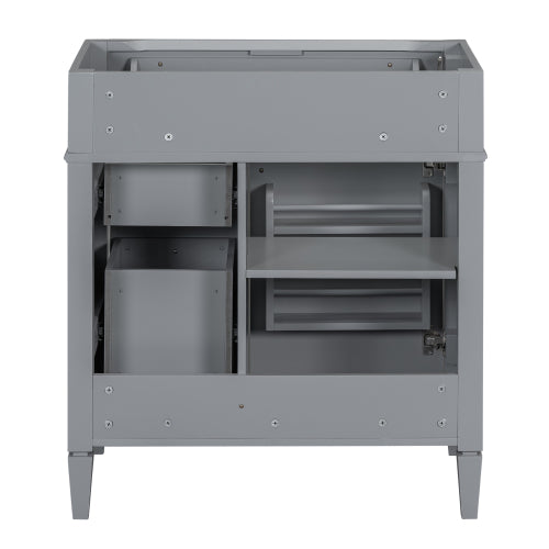 Gray Vanity Without Sink