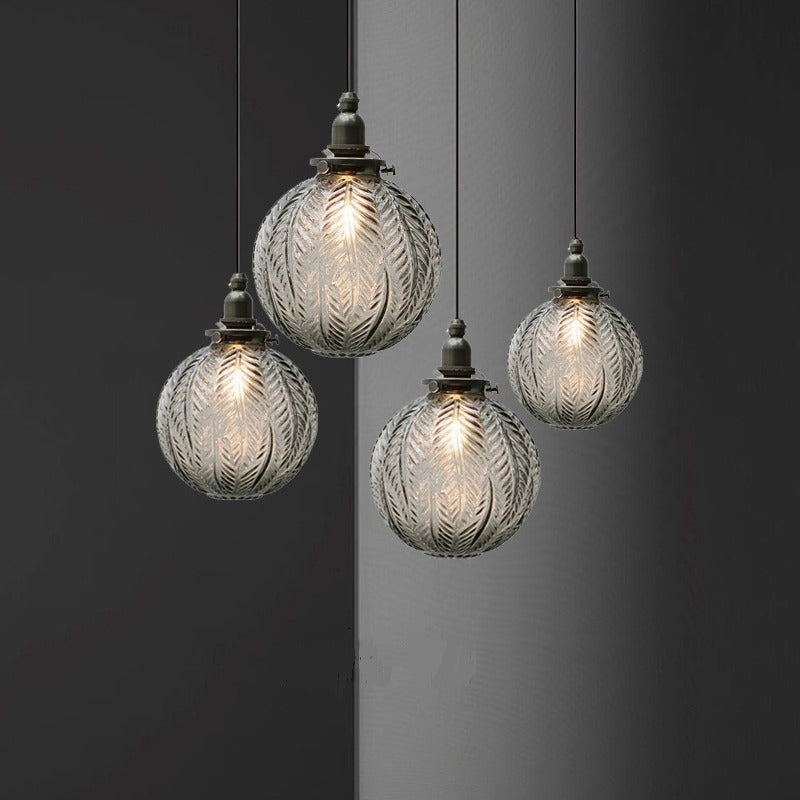 Vintage Glass Small Droplight Cafe Living Room LED Shop Dining-room Lamp