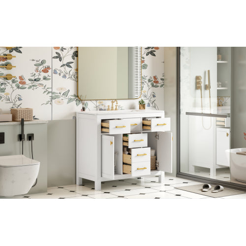 White Ceramic Vanity Sink