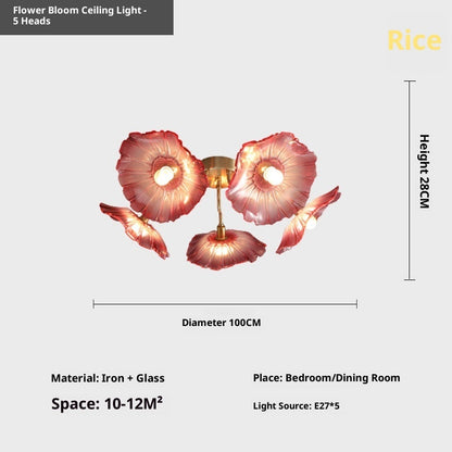 Modern Simple Home Glass Lotus Leaf Chandelier