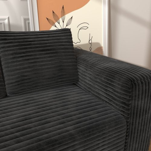 Black Corduroy Modular Sofa