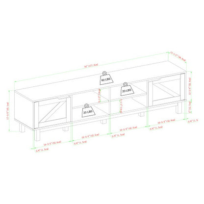 Rustic Barndoor Open-Storage TV Stand For TVs Up To 80 Inches