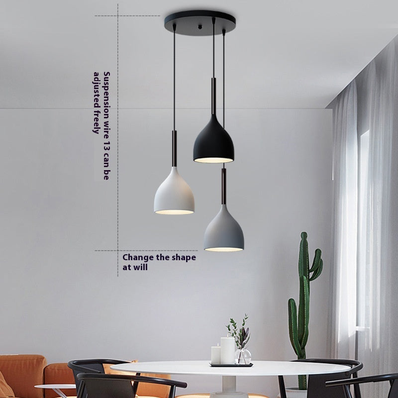 Nordic Restaurant Chandelier Three-head Modern Minimalist