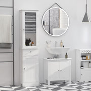 White Tall Linen Cabinet