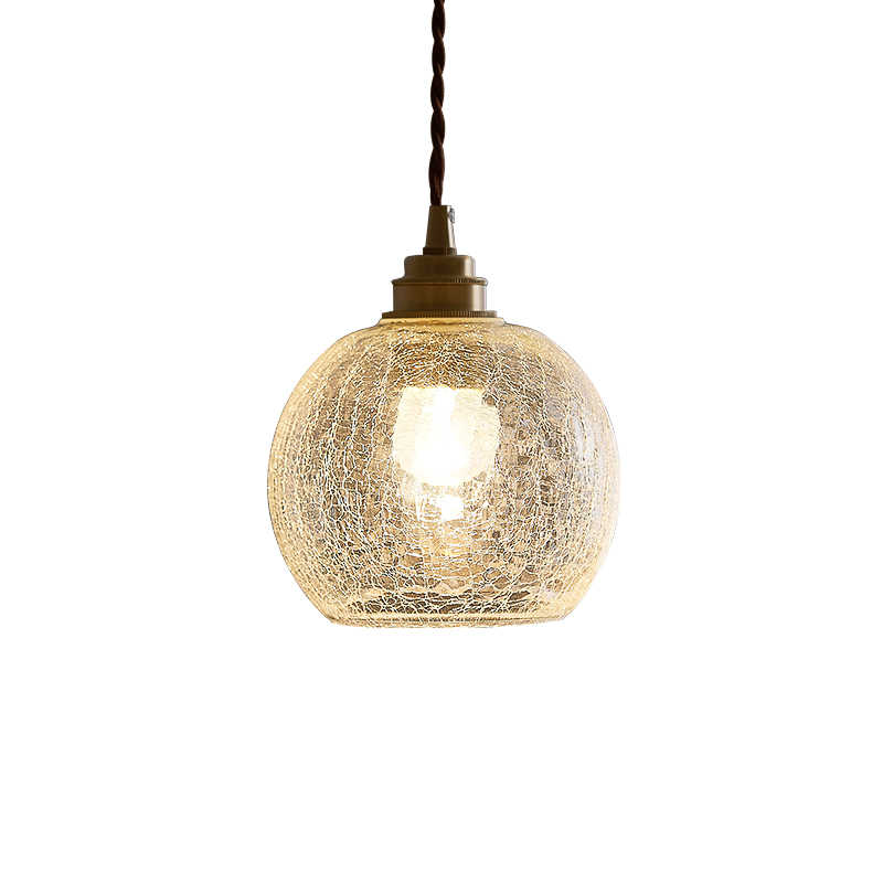 Retro Simple Brass Glass Ball Chandelier
