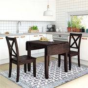 Wooden Folding Breakfast Table Set Compact Dining Corner