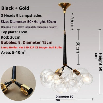 Children's Room Warm Creative Glass Chandelier