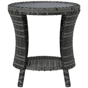 Gray Rattan Outdoor Table