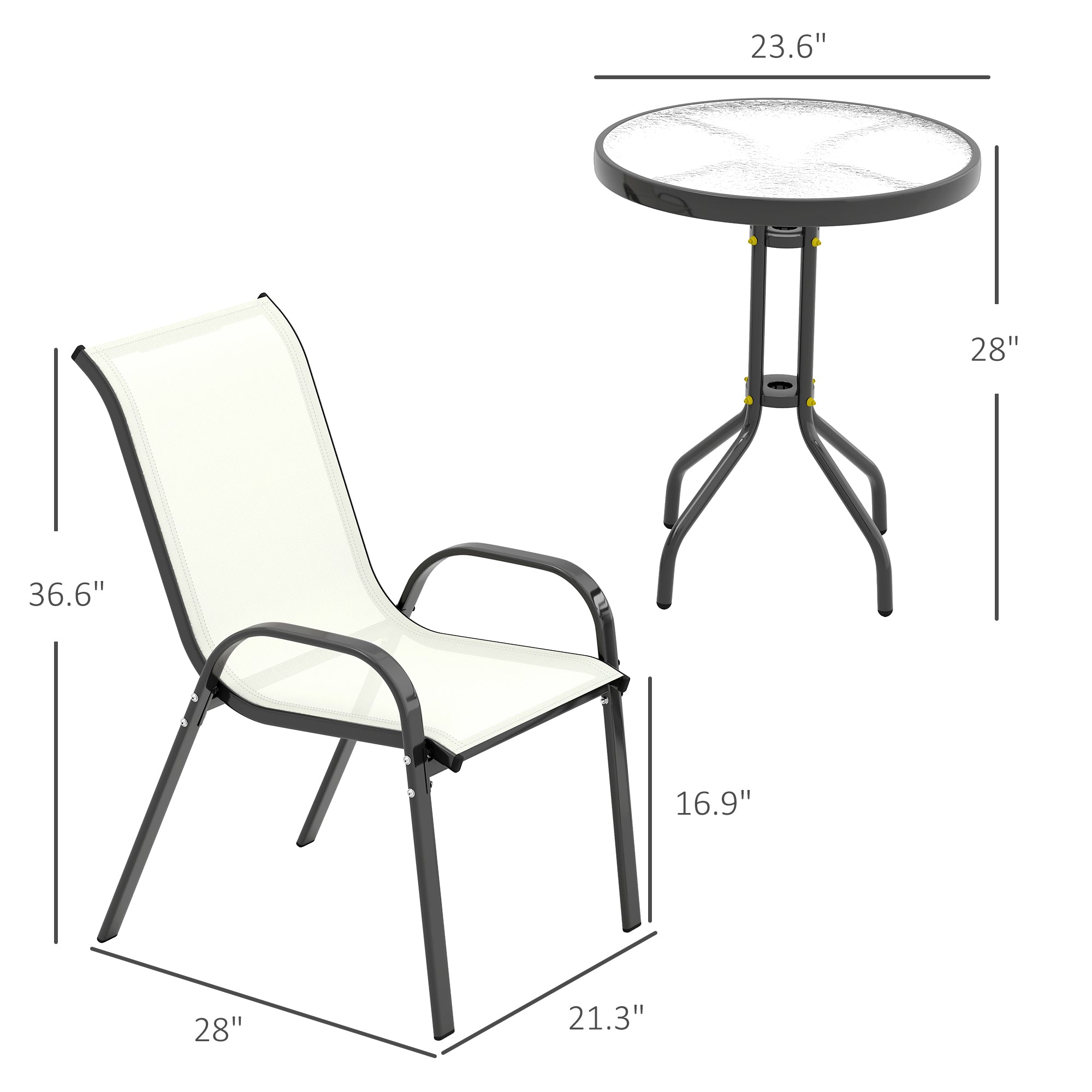 Compact Outdoor Bistro Set Gray Garden Style