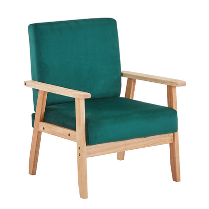 Velvet Accent Chair Relaxing Armchair With Solid Wood Frame For Living Room