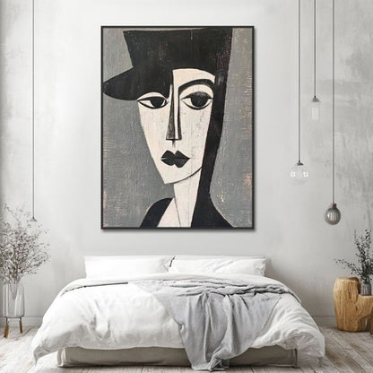 Picasso Retro Portraito Hand-Painted Oil Painting Modern Art  Picture Home Living Room Bedroom Bathroom Canvas Wall Art Decor