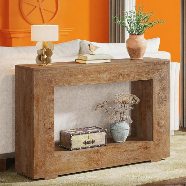 Vintage Wood Console Table Farmhouse Style