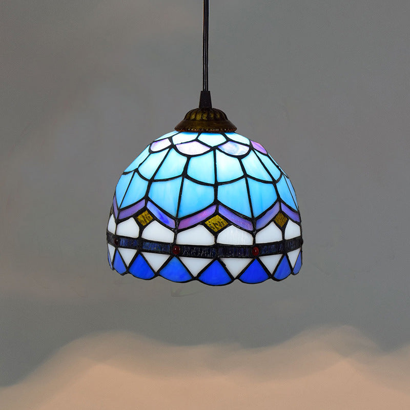 Retro Mediterranean Creative Stained Glass Chandelier