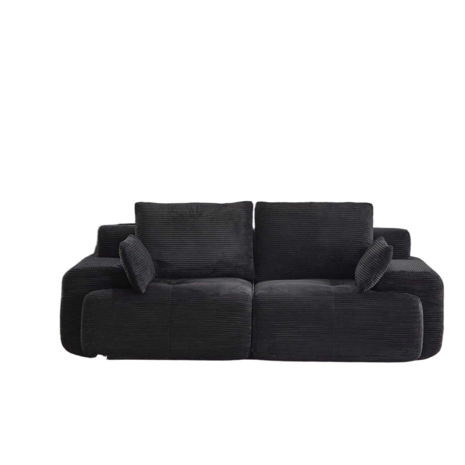 Black Corduroy Loveseat Sofa