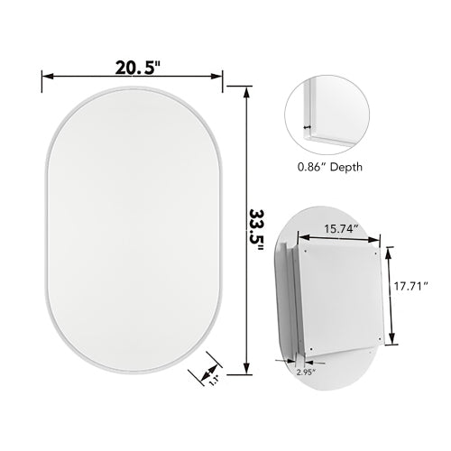 Metal Oval Wall Cabinet
