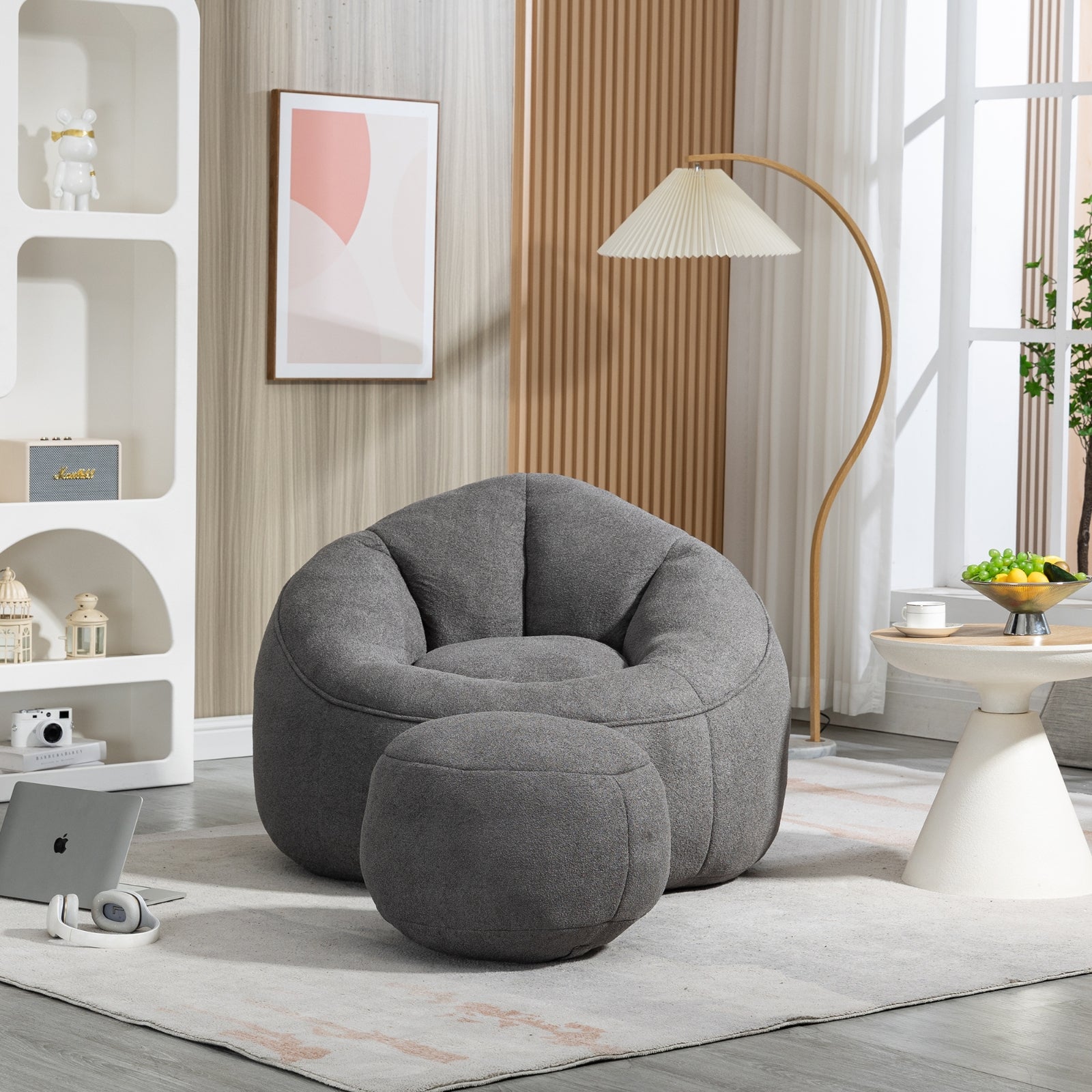 Gray Foam Bean Bag