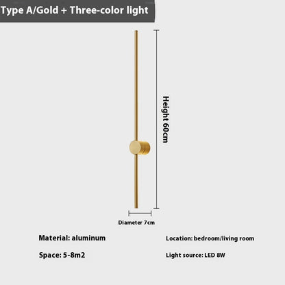 Rotatable Minimalist Strip Wall Lamp Simple Modern Living Room Wall Light Bulb