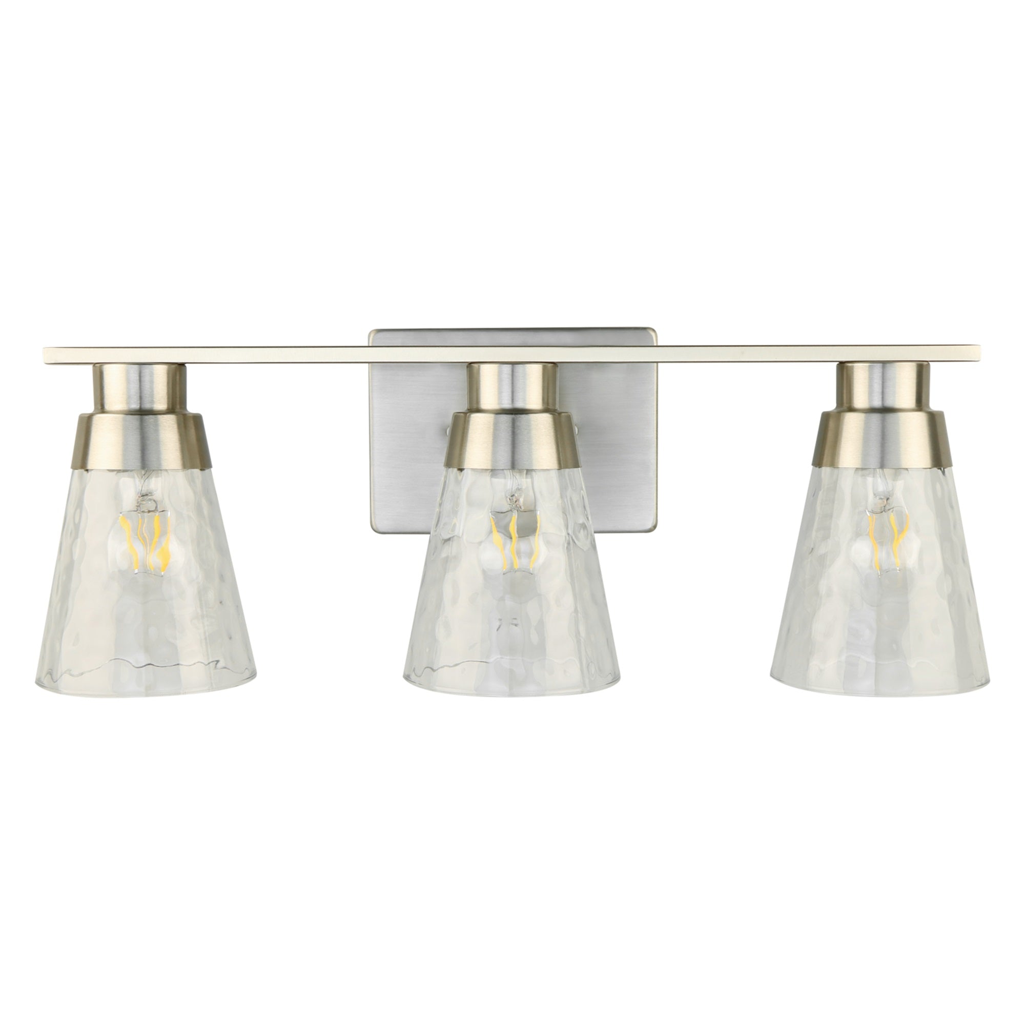 Nickel Hammered Glass Sconce