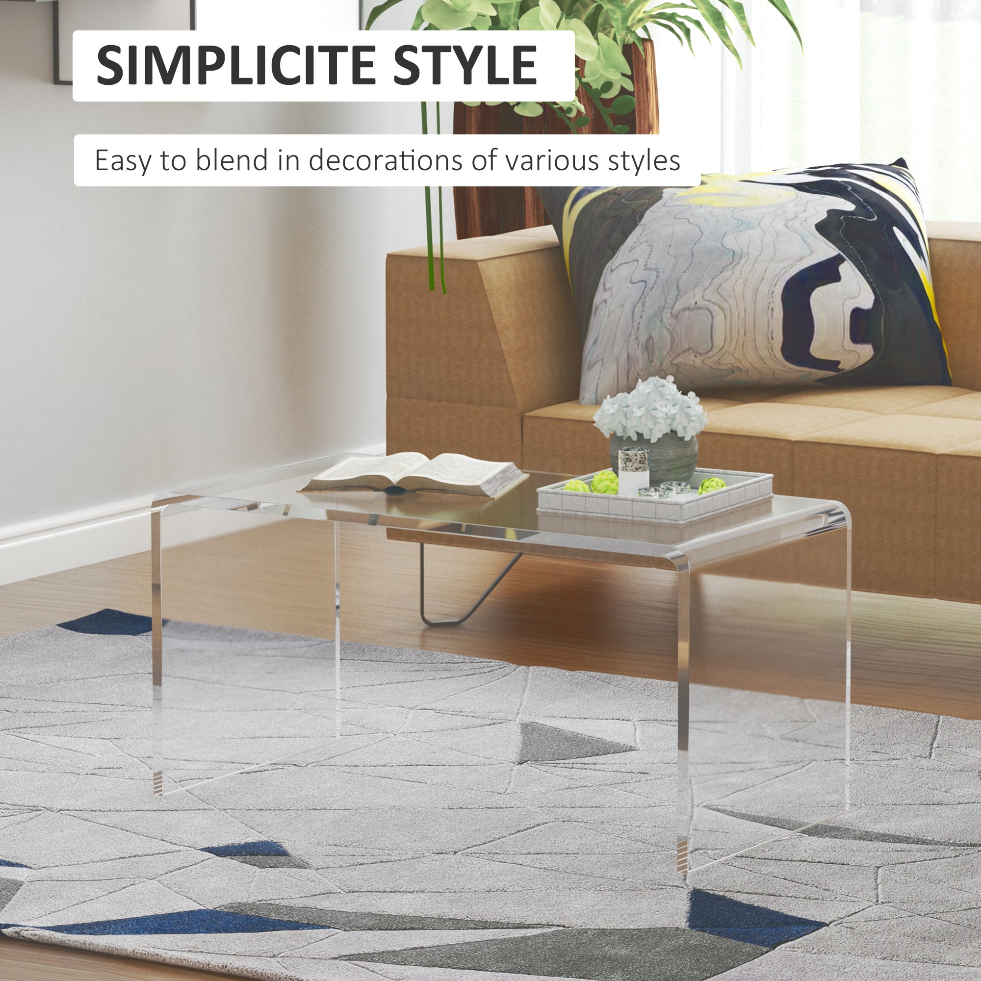 Clear Waterfall Coffee Table