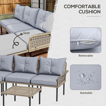 5-Piece Patio Furniture Set with Sofa