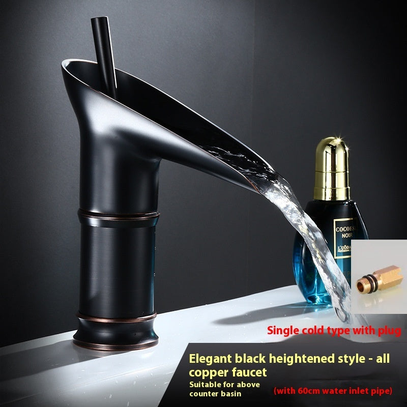Copper Waterfall Basin Faucet Household Wash Up Sink Faucet