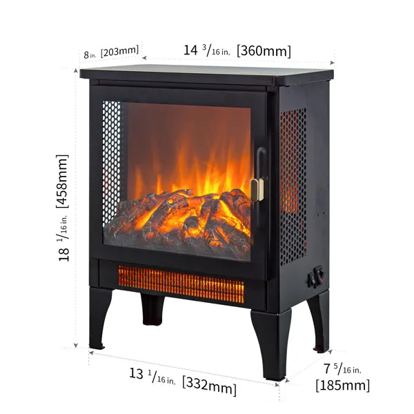 Black Freestanding Electric Fireplace