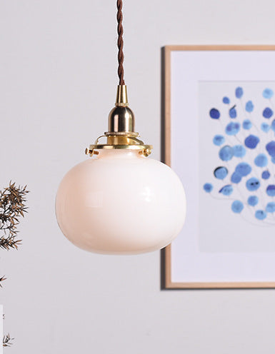 Brass Vintage Glass Chandelier