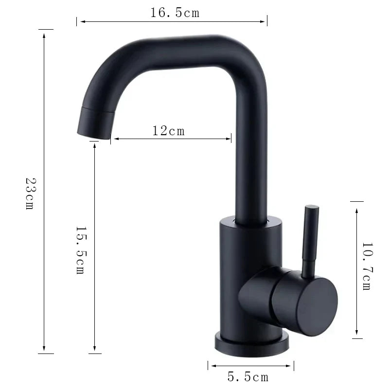 Black matte single handle kitchen faucet with curved spout made of stainless steel housing material for single hole installation