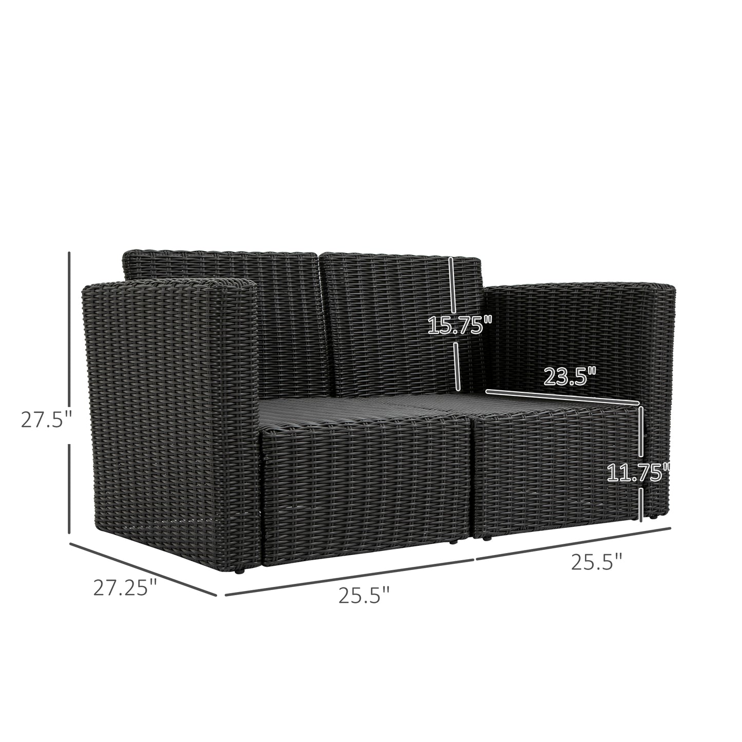 2 Piece Patio Corner Sofa Set