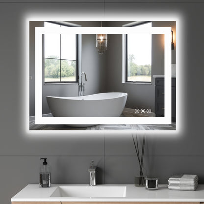 Anti-fog LED Bathroom Mirror With Dual Light Source And Three Lighting Modes
