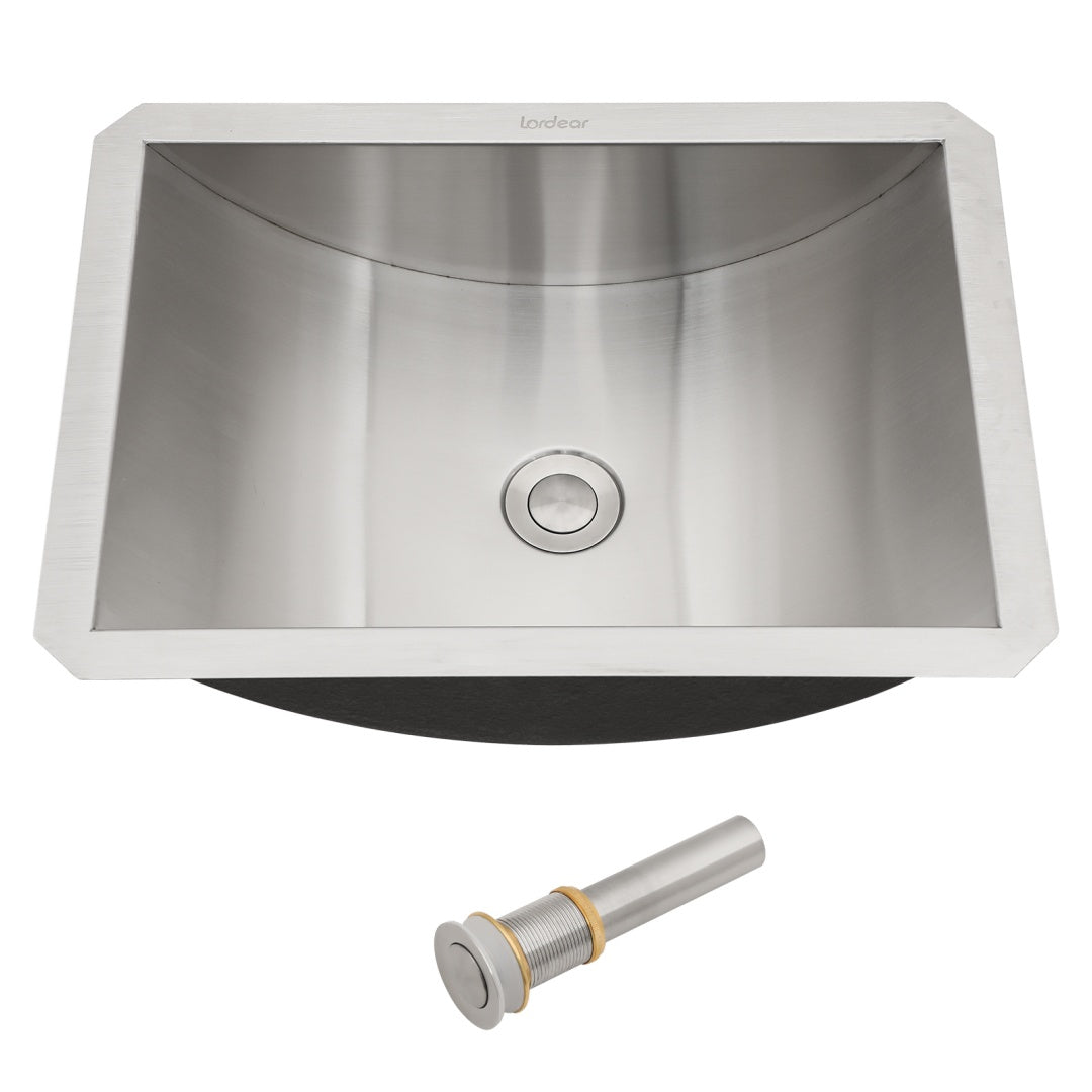 Nickel Undermount Bathroom Sink 21x17in Noise-Free